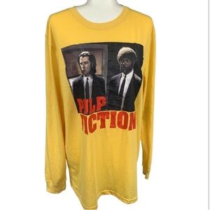 Pulp Fiction 🆕 T-shirt by Miramax Long Sleeve Cotton Blend Yellow Large 42-44 🆕